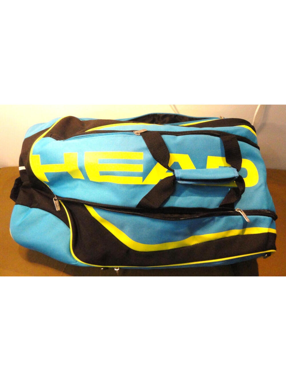 HEAD CLIMATE CONTROL NEON BLUE/YELLOW TENNIS RACQUETBALL BAG/BACKPACK LARGE